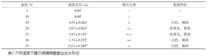 薏苡黑穗病病原菌菌丝生物学特性及生长影响因素